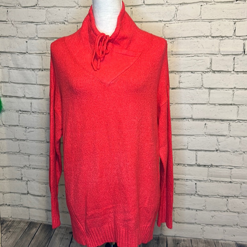 NWT Philosophy Stripe Weave Funnel Neck Drawstring Long Sleeve Pullover Medium